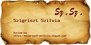 Szigriszt Szilvia névjegykártya
