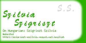 szilvia szigriszt business card